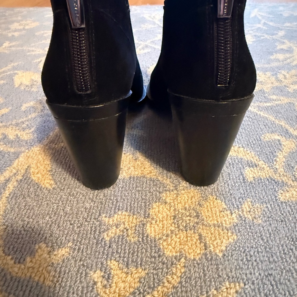 Vince Camuto Black Suede Ankle Booties - Picture 2 of 3